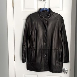 Buttery soft black leather 3/4 jacket